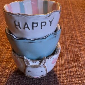 Mud Pie Multicolor Happy Bowls Set
